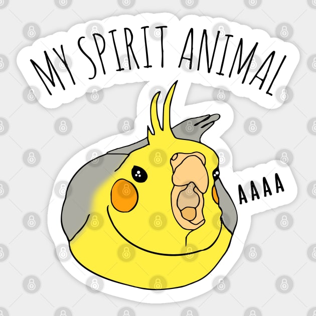 my spirit animal is an angry cockatiel Sticker by FandomizedRose